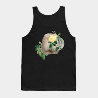 Surreal Collage Art, Floral Nude Sculpture with Moon Phases Tank Top